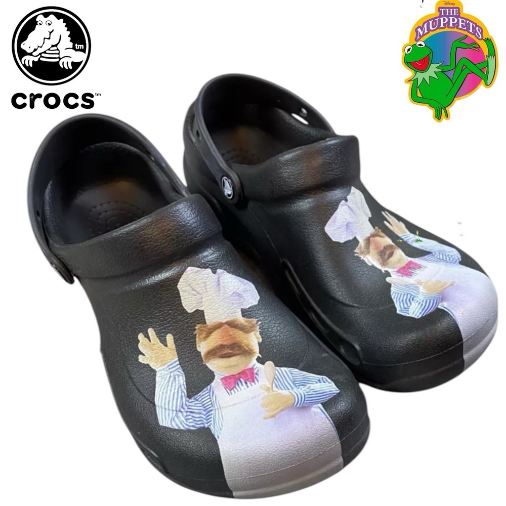 CROCS Black Muppet Chef Graphic Clogs